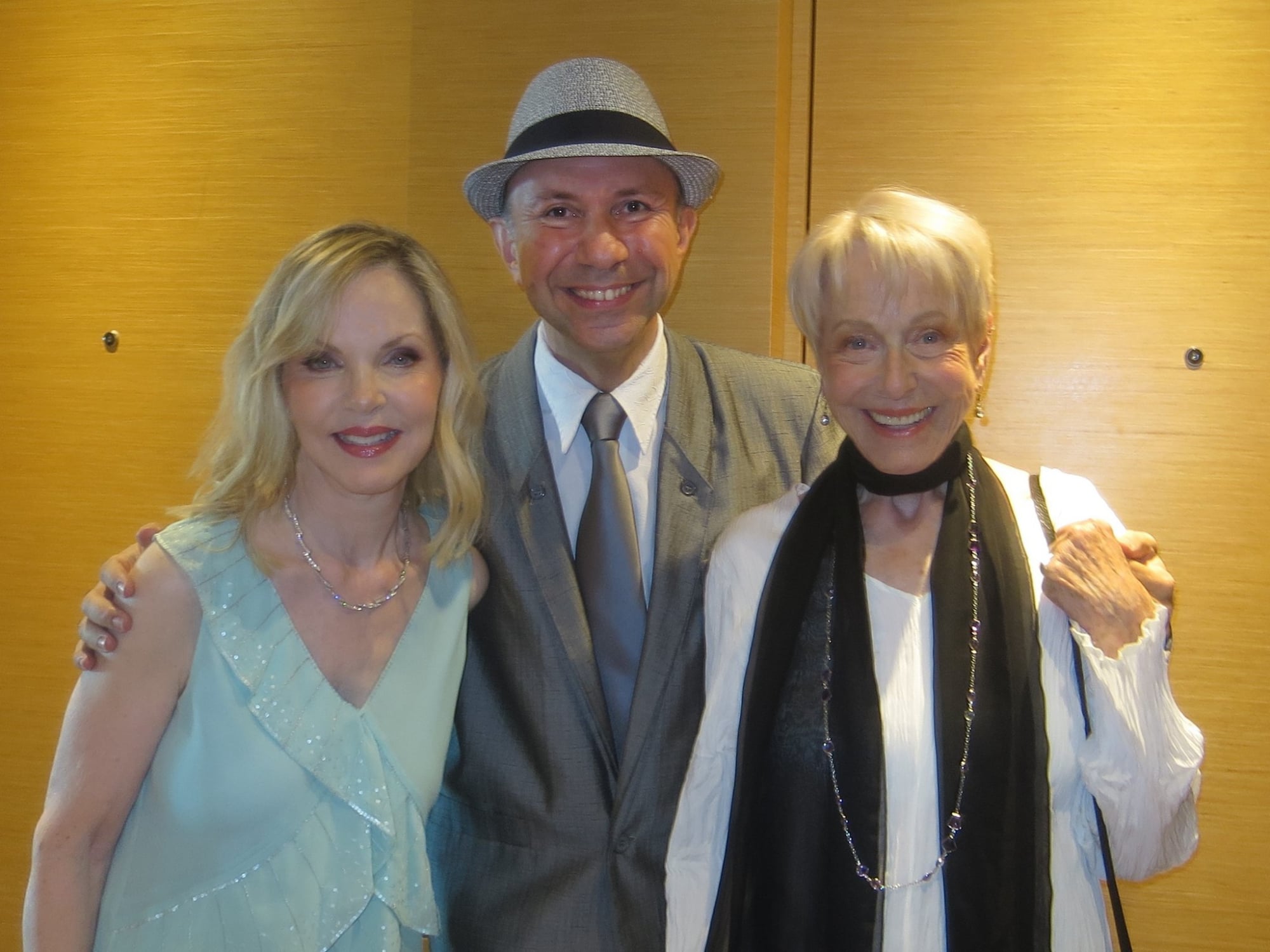 Melissa Sue Anderson, Patrick Loubatiere, and Karen Grassle near hotel room