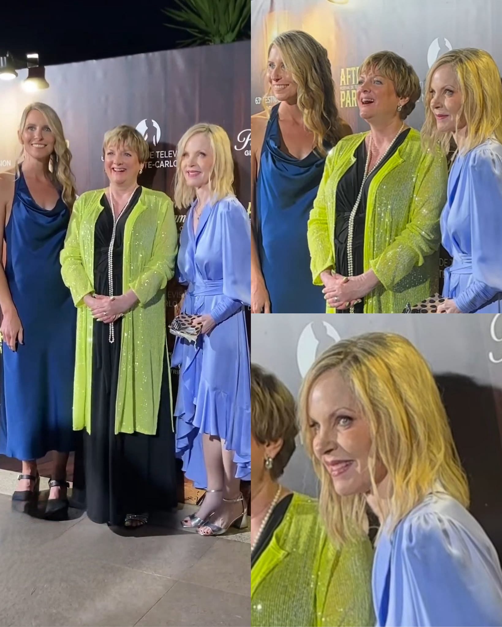 Photo collage of Melissa Sue Anderson, Alison Arngrim, and Wendi Lou Lee at Monte-Carlo TV Festival (Manuel Enrique Herreros Fernández-Sancho)