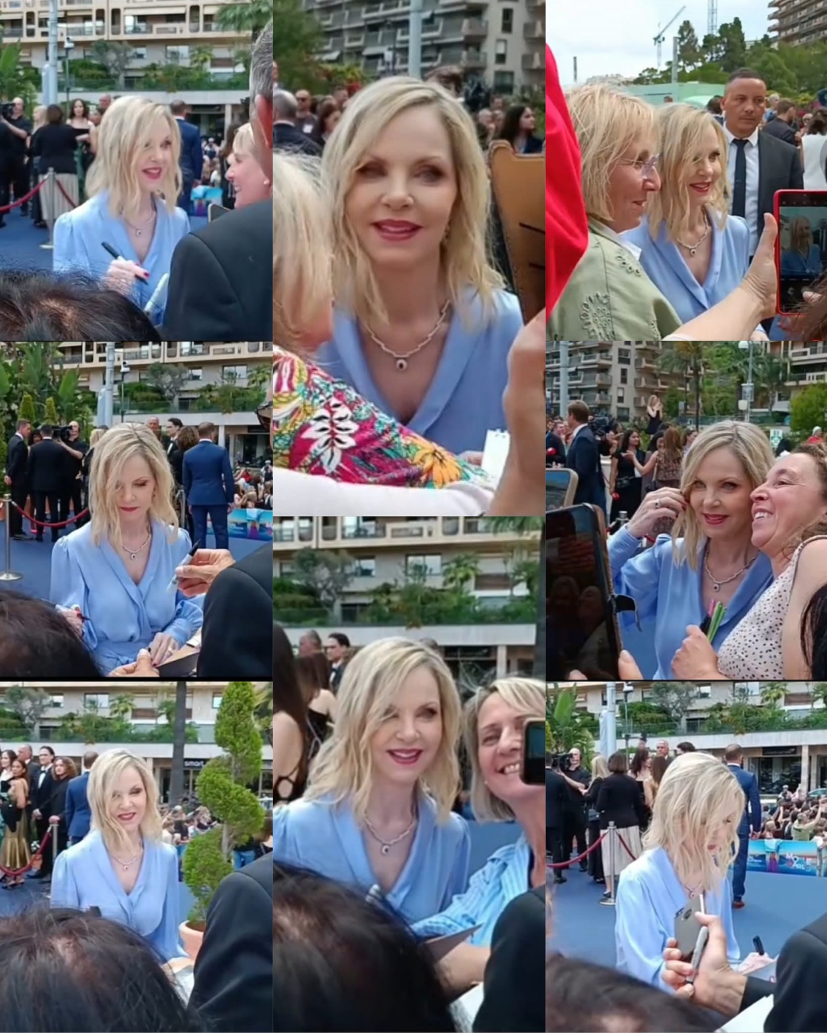 Photo collage of Melissa Sue Anderson with fans at Monte-Carlo TV Festival (Manuel Enrique Herreros Fernández-Sancho)