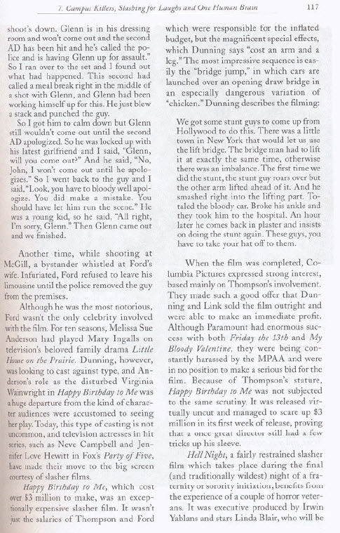 Happy Birthday to Me section from "Going to Pieces: Rise and Fall  of the Slasher Film"