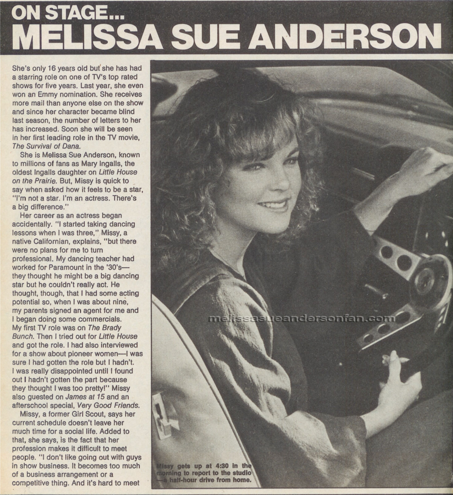 On Stage...Melissa Sue Anderson (American Girl)