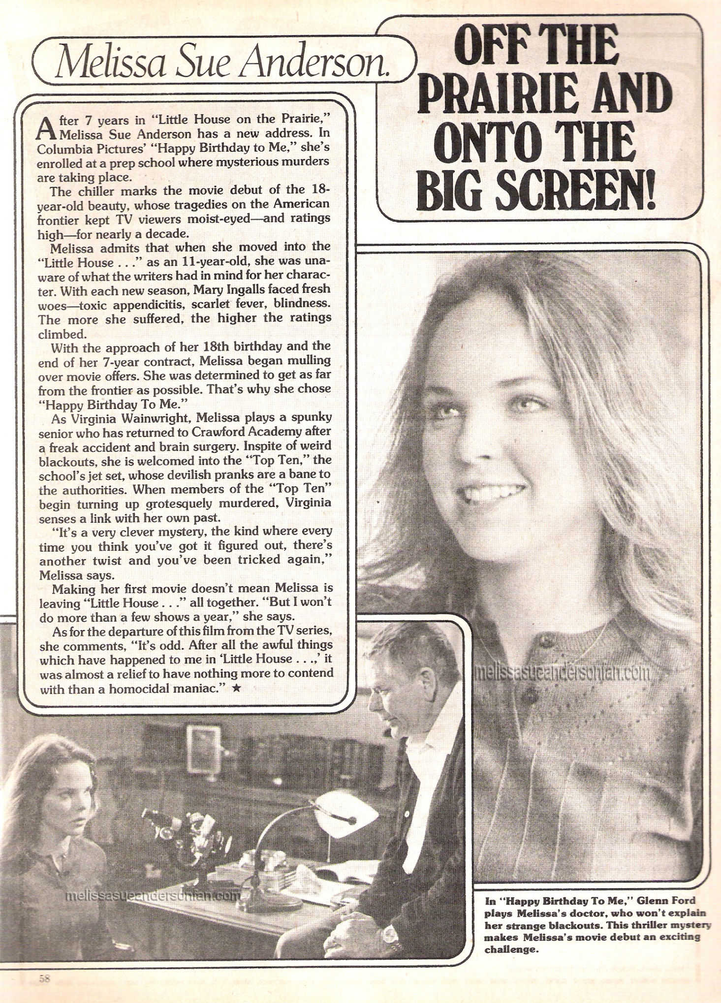 Melissa Sue Anderson in Super Teen 1981