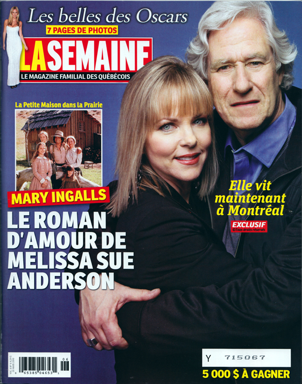 Melissa Sue Anderson and Michael Sloan on the cover of La Semaine, March 2010